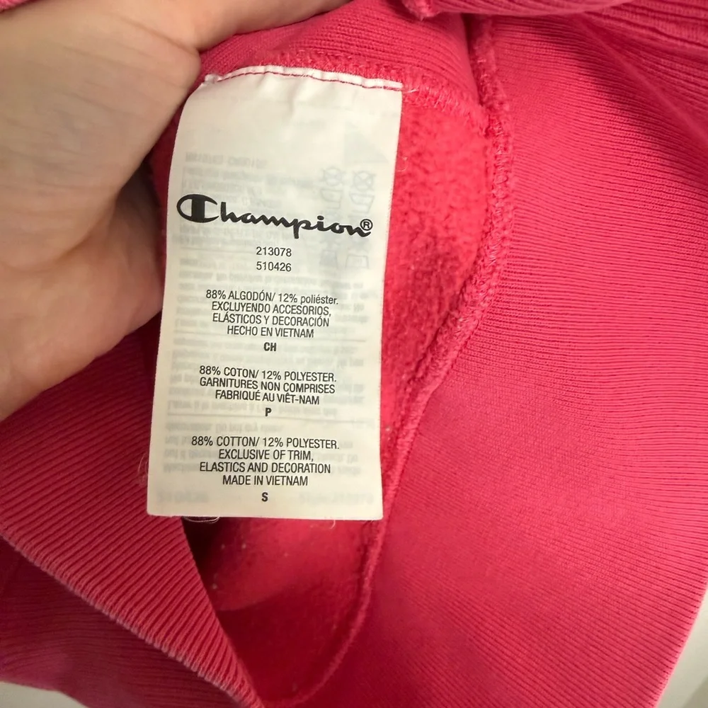 Champion Women's Pink Sweatshirt with Blue Logo in size S - Picture 4 of 9